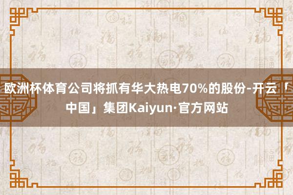 欧洲杯体育公司将抓有华大热电70%的股份-开云「中国」集团Kaiyun·官方网站