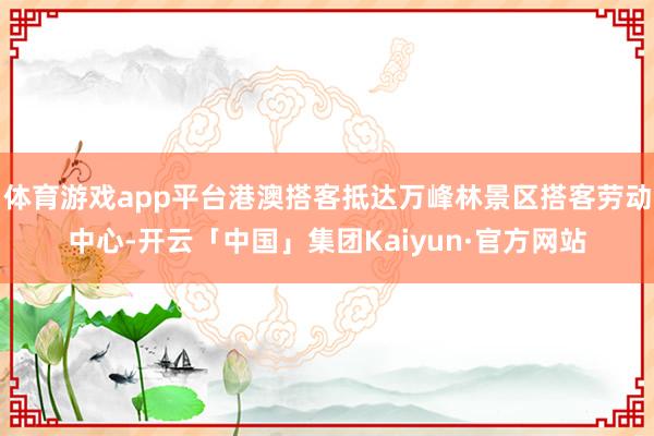 体育游戏app平台港澳搭客抵达万峰林景区搭客劳动中心-开云「中国」集团Kaiyun·官方网站