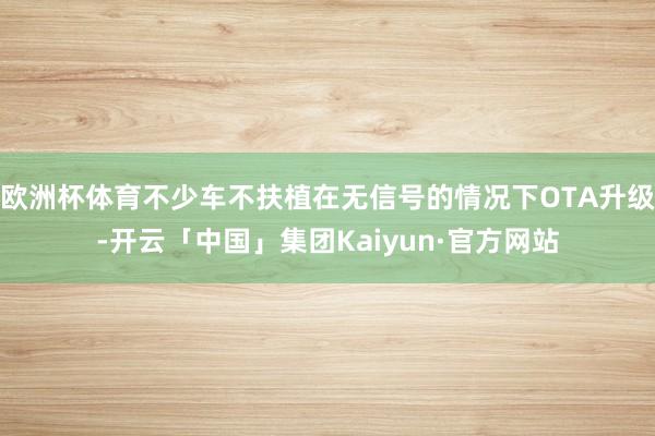 欧洲杯体育不少车不扶植在无信号的情况下OTA升级-开云「中国」集团Kaiyun·官方网站