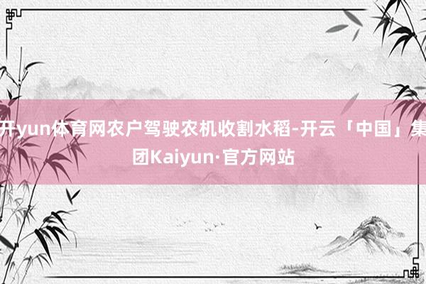 开yun体育网农户驾驶农机收割水稻-开云「中国」集团Kaiyun·官方网站