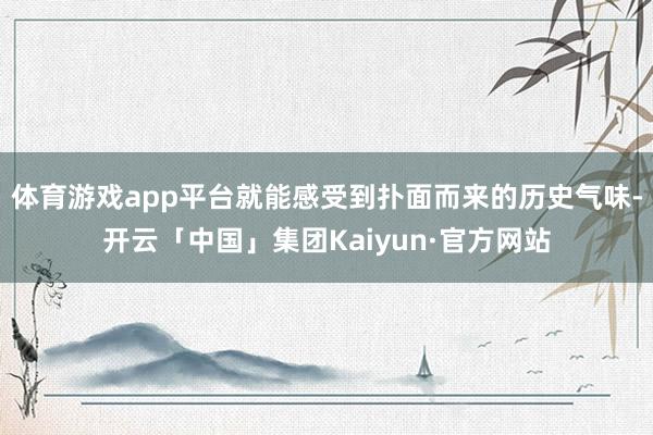 体育游戏app平台就能感受到扑面而来的历史气味-开云「中国」集团Kaiyun·官方网站
