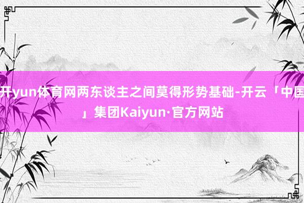 开yun体育网两东谈主之间莫得形势基础-开云「中国」集团Kaiyun·官方网站