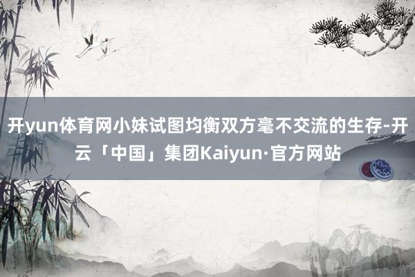开yun体育网小妹试图均衡双方毫不交流的生存-开云「中国」集团Kaiyun·官方网站