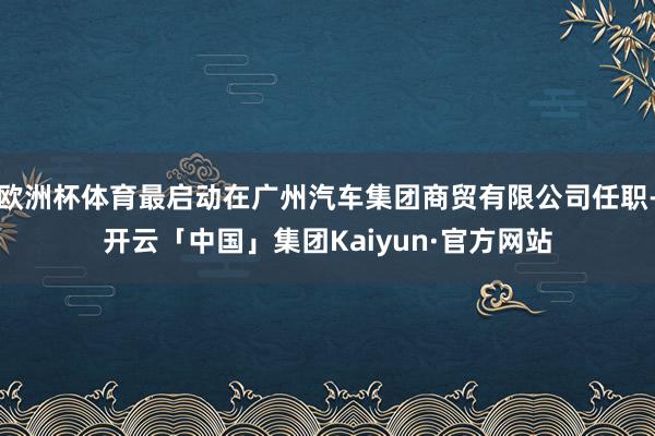 欧洲杯体育最启动在广州汽车集团商贸有限公司任职-开云「中国」集团Kaiyun·官方网站