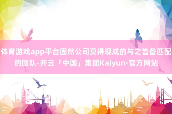 体育游戏app平台固然公司莫得现成的与之皆备匹配的团队-开云「中国」集团Kaiyun·官方网站