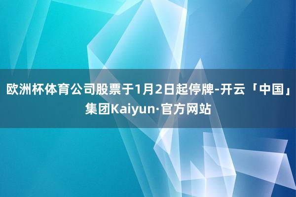 欧洲杯体育公司股票于1月2日起停牌-开云「中国」集团Kaiyun·官方网站