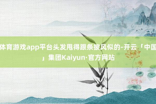 体育游戏app平台头发甩得跟条披风似的-开云「中国」集团Kaiyun·官方网站