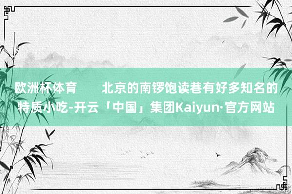 欧洲杯体育       北京的南锣饱读巷有好多知名的特质小吃-开云「中国」集团Kaiyun·官方网站
