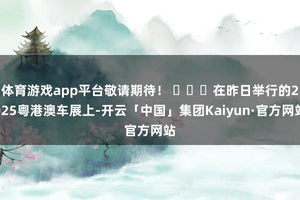 体育游戏app平台敬请期待！ ​​​在昨日举行的2025粤港澳车展上-开云「中国」集团Kaiyun·官方网站
