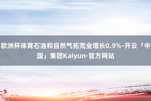 欧洲杯体育石油和自然气拓荒业增长0.9%-开云「中国」集团Kaiyun·官方网站