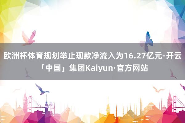 欧洲杯体育规划举止现款净流入为16.27亿元-开云「中国」集团Kaiyun·官方网站