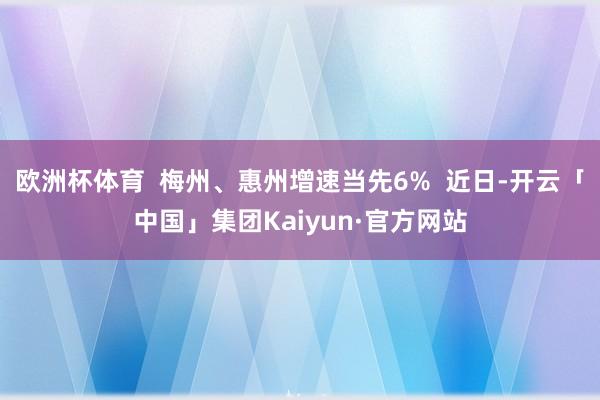 欧洲杯体育  梅州、惠州增速当先6%  近日-开云「中国」集团Kaiyun·官方网站