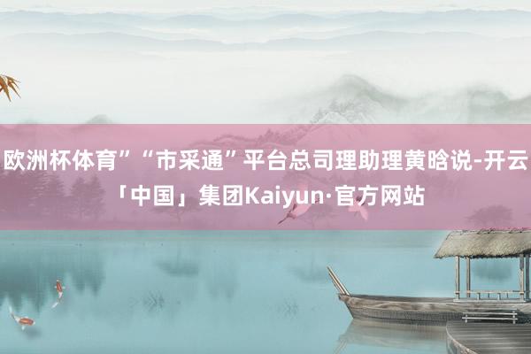 欧洲杯体育”“市采通”平台总司理助理黄晗说-开云「中国」集团Kaiyun·官方网站