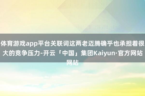 体育游戏app平台关联词这两老迈腾确乎也承担着很大的竞争压力-开云「中国」集团Kaiyun·官方网站