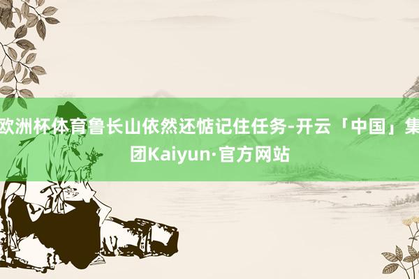欧洲杯体育鲁长山依然还惦记住任务-开云「中国」集团Kaiyun·官方网站