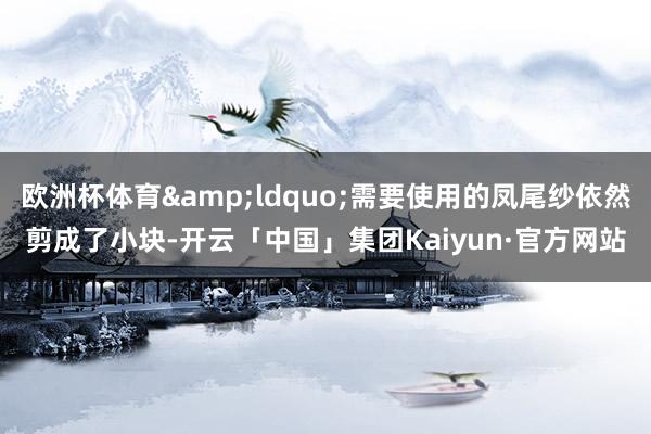 欧洲杯体育&ldquo;需要使用的凤尾纱依然剪成了小块-开云「中国」集团Kaiyun·官方网站