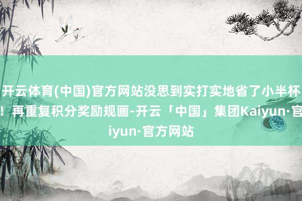 开云体育(中国)官方网站没思到实打实地省了小半杯奶茶钱！再重复积分奖励规画-开云「中国」集团Kaiyun·官方网站