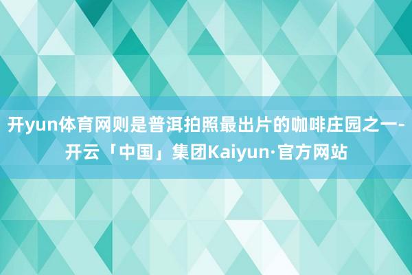 开yun体育网则是普洱拍照最出片的咖啡庄园之一-开云「中国」集团Kaiyun·官方网站