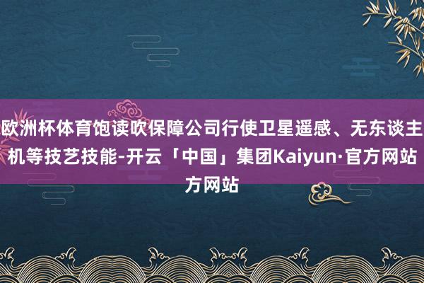 欧洲杯体育饱读吹保障公司行使卫星遥感、无东谈主机等技艺技能-开云「中国」集团Kaiyun·官方网站
