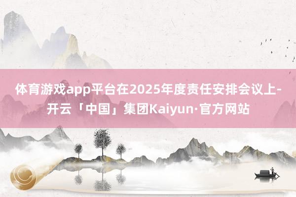 体育游戏app平台 在2025年度责任安排会议上-开云「中国」集团Kaiyun·官方网站