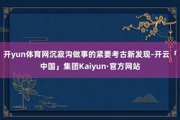 开yun体育网沉寂沟做事的紧要考古新发现-开云「中国」集团Kaiyun·官方网站