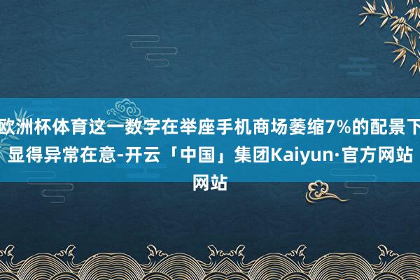 欧洲杯体育这一数字在举座手机商场萎缩7%的配景下显得异常在意-开云「中国」集团Kaiyun·官方网站