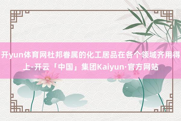 开yun体育网杜邦眷属的化工居品在各个领域齐用得上-开云「中国」集团Kaiyun·官方网站