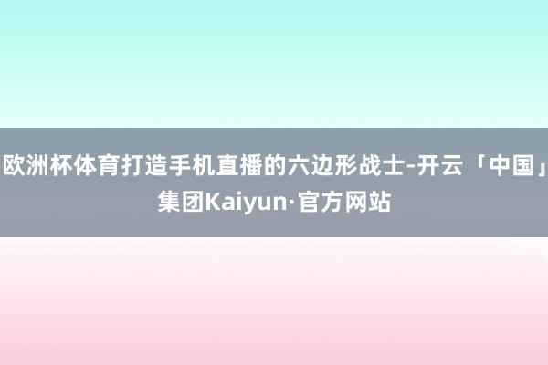欧洲杯体育打造手机直播的六边形战士-开云「中国」集团Kaiyun·官方网站