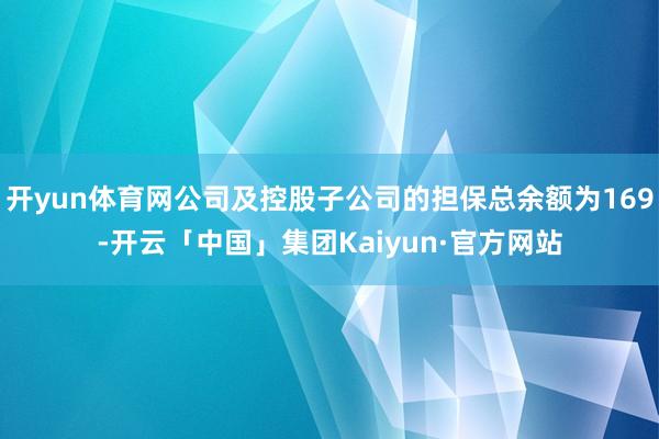 开yun体育网公司及控股子公司的担保总余额为169-开云「中国」集团Kaiyun·官方网站