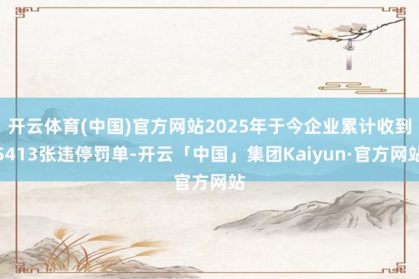 开云体育(中国)官方网站2025年于今企业累计收到5413张违停罚单-开云「中国」集团Kaiyun·官方网站