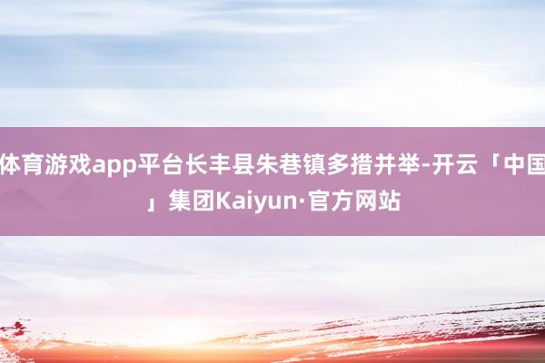 体育游戏app平台长丰县朱巷镇多措并举-开云「中国」集团Kaiyun·官方网站
