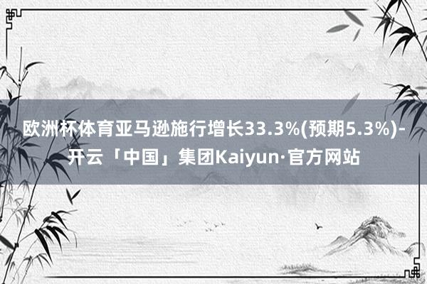 欧洲杯体育亚马逊施行增长33.3%(预期5.3%)-开云「中国」集团Kaiyun·官方网站