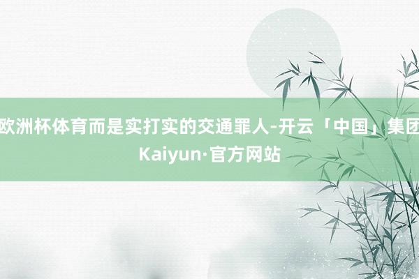 欧洲杯体育而是实打实的交通罪人-开云「中国」集团Kaiyun·官方网站