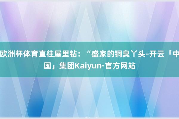 欧洲杯体育直往屋里钻：“盛家的铜臭丫头-开云「中国」集团Kaiyun·官方网站