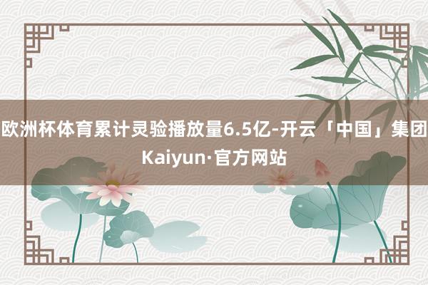 欧洲杯体育累计灵验播放量6.5亿-开云「中国」集团Kaiyun·官方网站