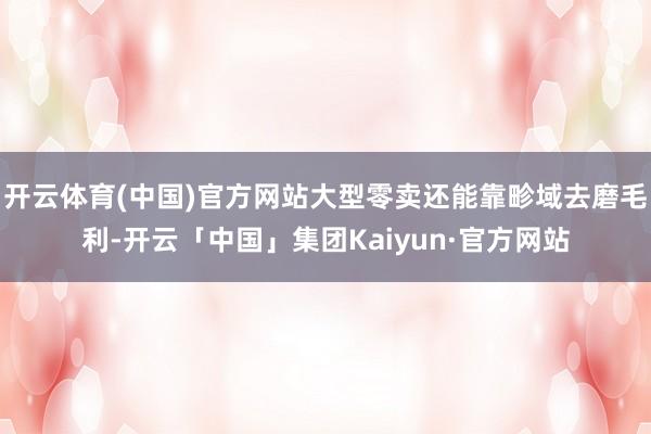 开云体育(中国)官方网站大型零卖还能靠畛域去磨毛利-开云「中国」集团Kaiyun·官方网站