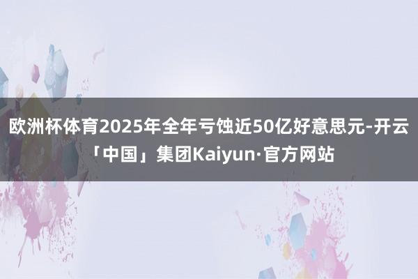 欧洲杯体育2025年全年亏蚀近50亿好意思元-开云「中国」集团Kaiyun·官方网站