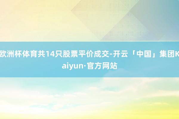 欧洲杯体育共14只股票平价成交-开云「中国」集团Kaiyun·官方网站