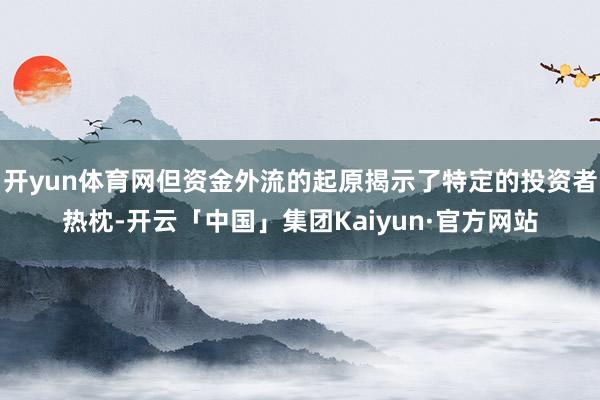开yun体育网但资金外流的起原揭示了特定的投资者热枕-开云「中国」集团Kaiyun·官方网站